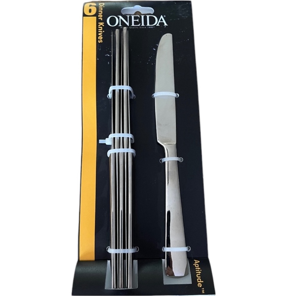One Package of 6 Oneida Aptitude Stainless Steel  Dinner Knives